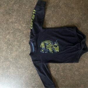 Carhartt Dark Blue Baby Onesie with Yellow Graphic